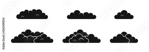 Cloud vector icons. Cloud shpes. Clouds. Cloud silhouettes
