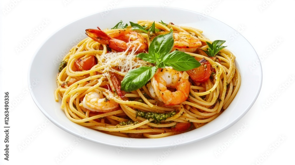 The plate of fettuccine pasta with octopus and seafood in a creamy white wine sauce, garnished with fresh greens and Parmesan.
The plate of fettuccine pasta with octopus and seafood in a creamy white wine sauce, garnished with fresh greens and Parmesan.