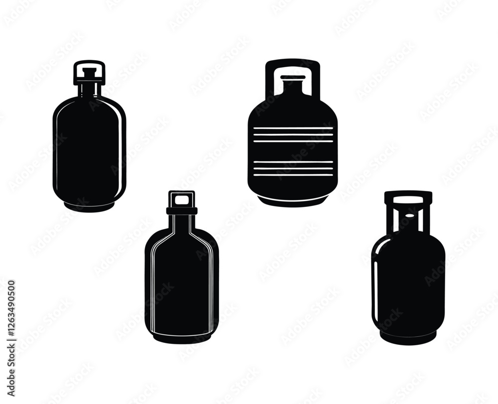 gas botol silhouette on a white background gas botol silhouette on a white background