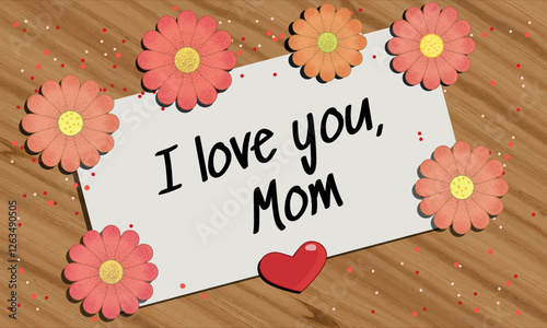 Vector image for mother's day. Declaration of love. Template for mother's day. Letter. Mother's day holiday. Letter in flowers