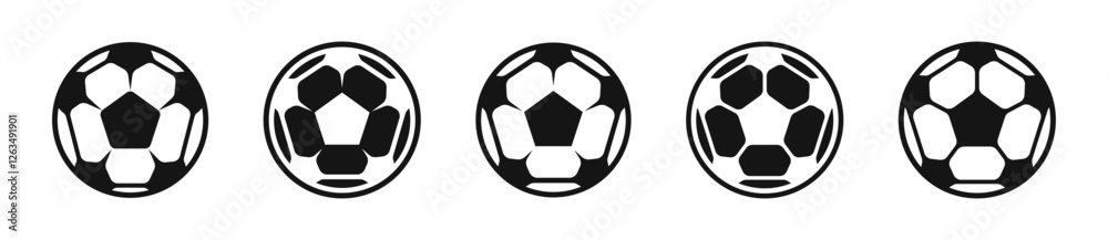 Soccer ball icon. Football ball. Ball vector illustration. Flat black ball illustration. Soccer ball vector icons. Soccer ball icon. Football ball. Ball vector illustration. Flat black ball illustration. Soccer ball vector icons.