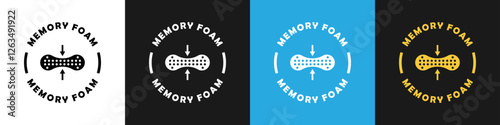 Memory Foam vector label isolated on different backgrounds.