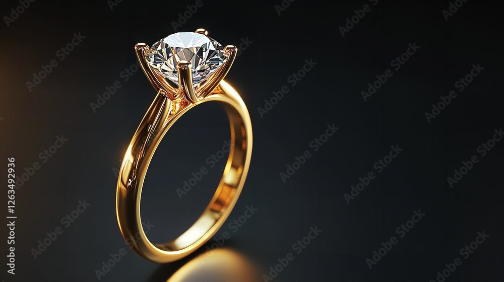 Beautiful gold engagement ring with a diamond cut out 8K realistic. Beautiful gold engagement ring with a diamond cut out 8K realistic.