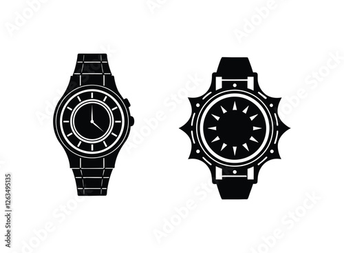 wrist watch vector illustration silhouette design