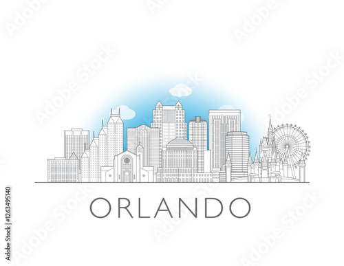 Orlando Florida skyline cityscape vector illustration
