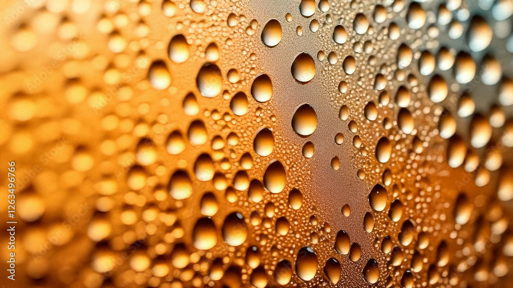 A close-up of a frosted glass surface covered in water droplets A close-up of a frosted glass surface covered in water droplets