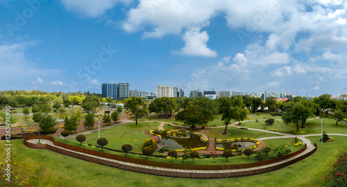 Obraz na płótnie Aerial photos about the central park of Hulhumale. Capital of Maldives w salonie