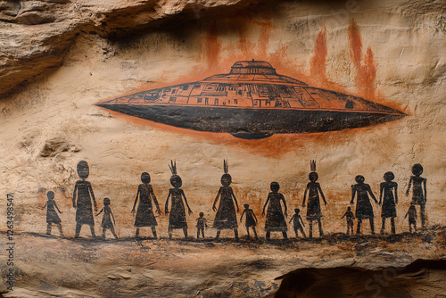 Ancient Cave Painting of UFO