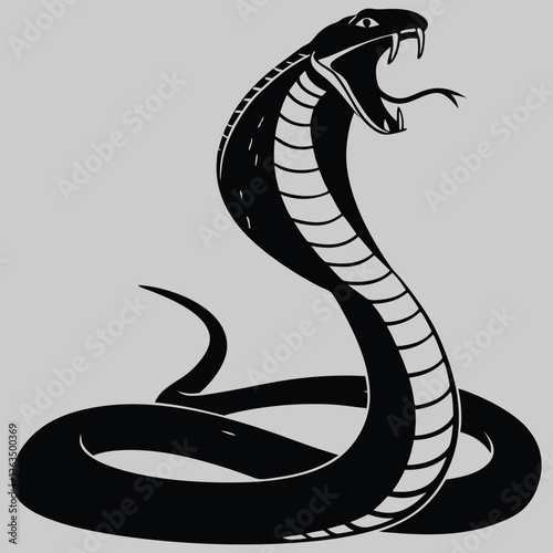 a snake coiled up silhouette vector design art and illustration 