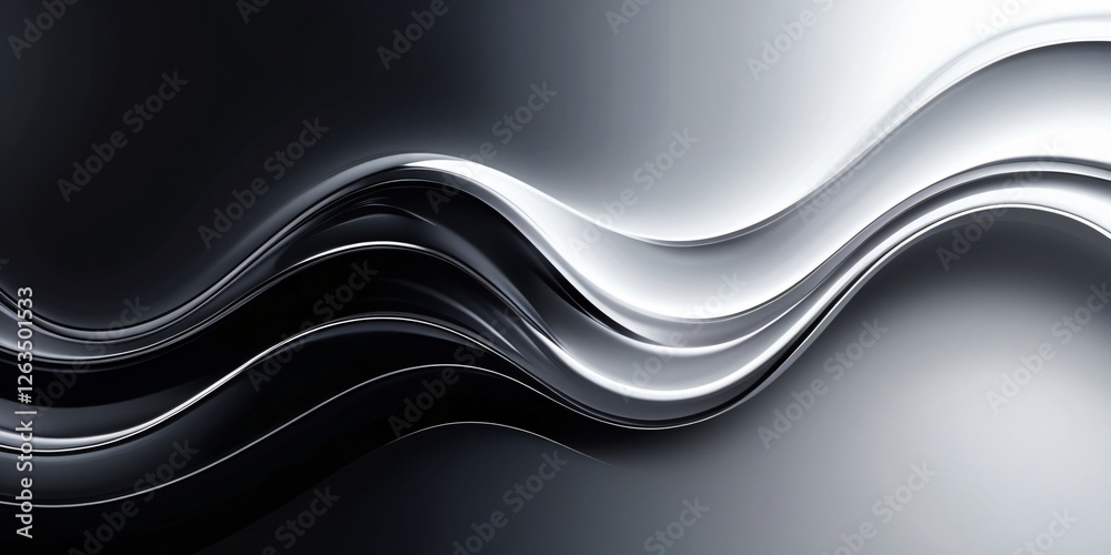 Fototapeta premium Smooth Flowing Texture: Abstract Light and Dark Waves