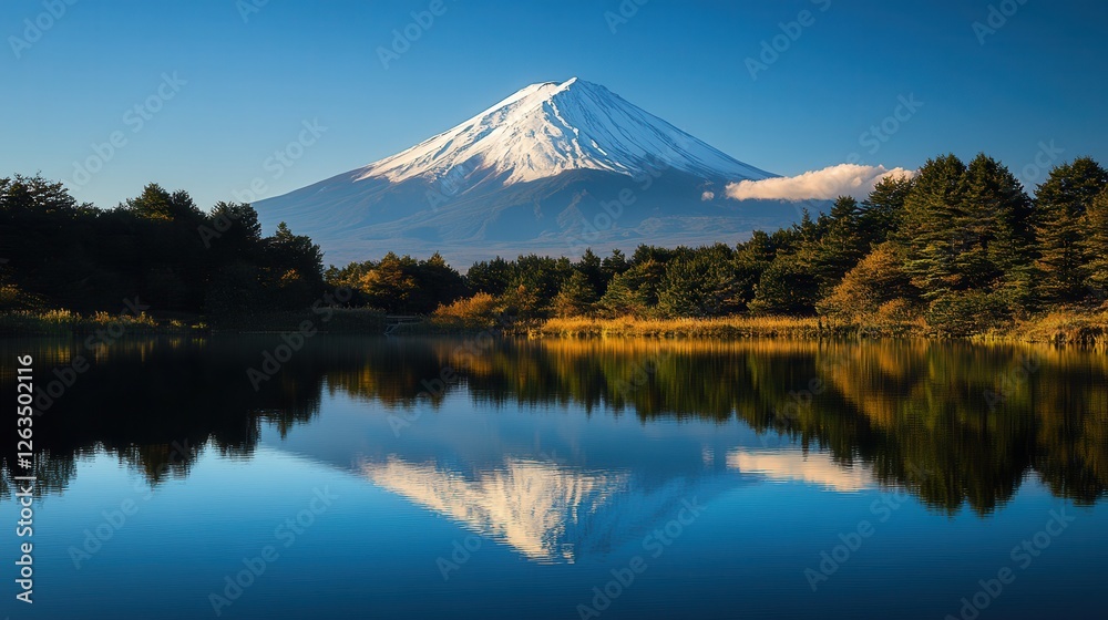 Arafed Mountain rises majestically, mirrored in a serene lake, encircled by lush trees, creating a picturesque and tranquil natural scene. Arafed Mountain rises majestically, mirrored in a serene lake, encircled by lush trees, creating a picturesque and tranquil natural scene.