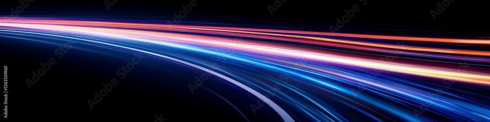 Winding Light Trails, Abstract Light Painting a Dark Background.Motion Blur, Illuminated Winding Light Trails, Abstract Light Painting a Dark Background.Motion Blur, Illuminated