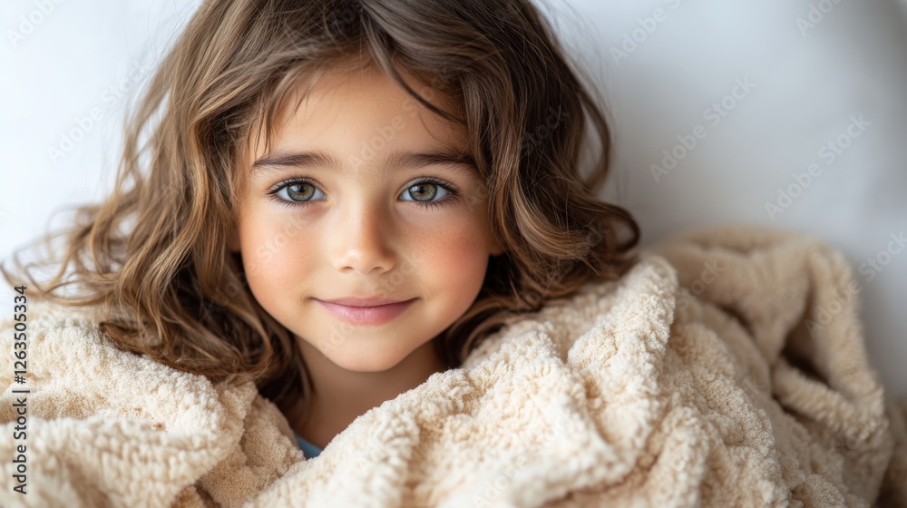 Psychologist supports young boy with therapy blanket for comfort and security Psychologist supports young boy with therapy blanket for comfort and security