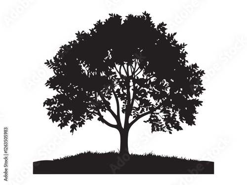 tree silhouette isolated on white