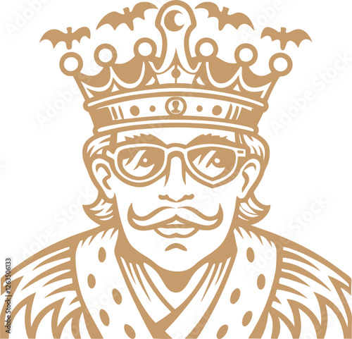 golden color vampire Regal monarch sunglasses in ornate crown