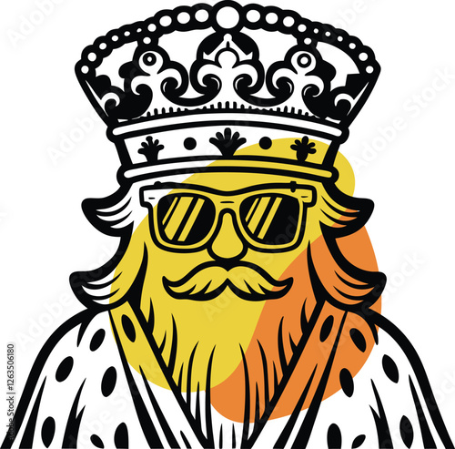 color vampire Regal monarch sunglasses in ornate crown Crown, Monarch, ghost, vampire, golden Regal, sunglasses, smart, Attire, Illustration, Medals, Military, Aristocracy, Art, Authority
