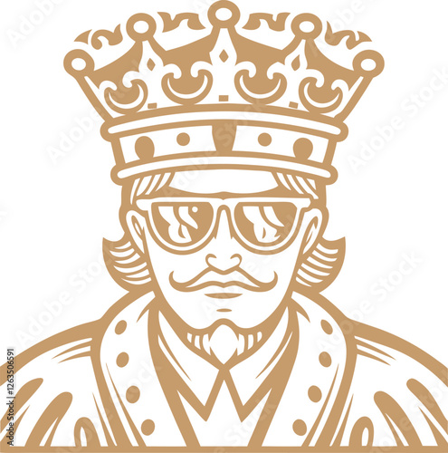 golden color vampire Regal monarch sunglasses in ornate crown