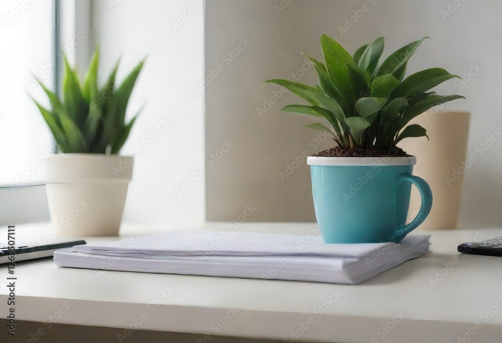 Office workspace, document work Office workspace, document work