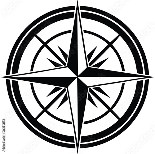 Photography compass icon on white background