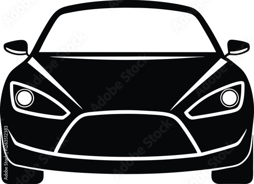 black car Shallotte isolated on white Background 