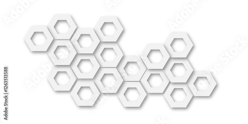 Abstract 3d silver hexagon line pattern texture honeycomb Geometric concept movement illustration rendering graphic design use for banner, wallpaper, vector illustration.
