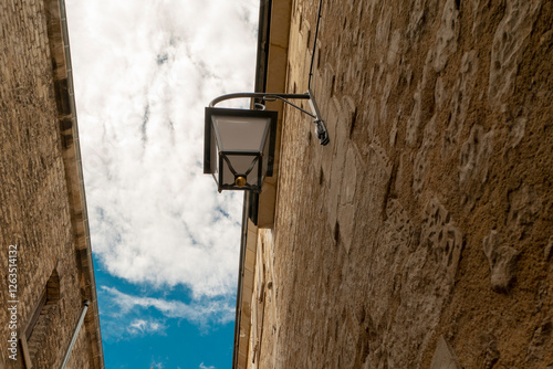 street lamp on the wall
