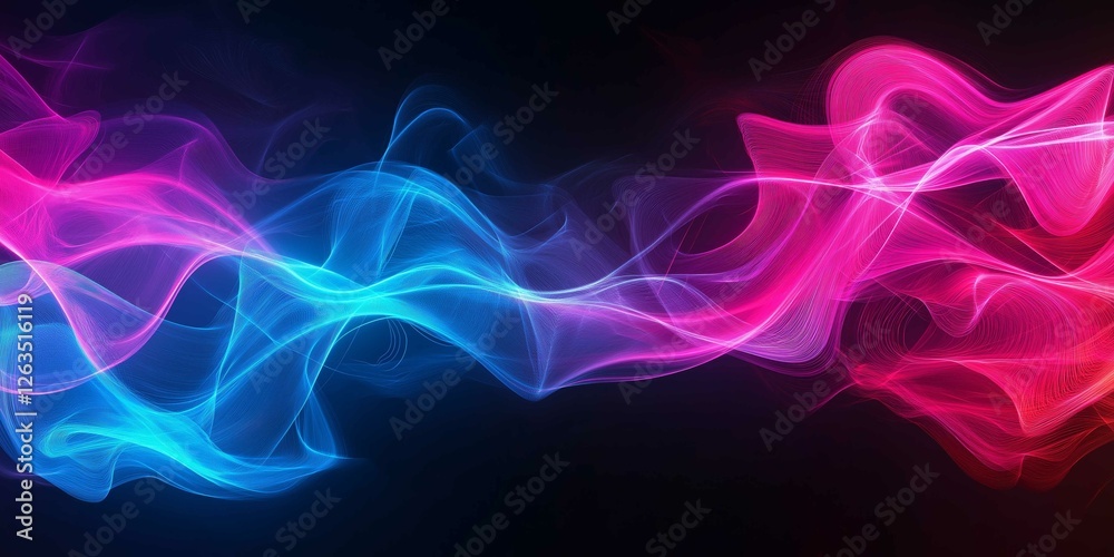 Dynamic neon wave patterns in bold pink and blue hues create an abstract background full of vibrant motion and energy for creative projects Dynamic neon wave patterns in bold pink and blue hues create an abstract background full of vibrant motion and energy for creative projects
