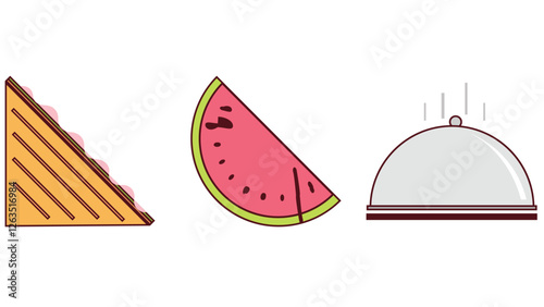 Food set icons with healthy and unhealthy items vector illustration