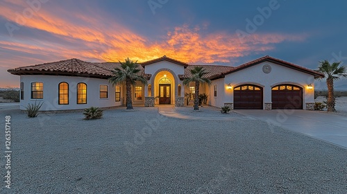 Luxury Desert Home at Sunset