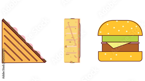 Food set icons with healthy and unhealthy items vector illustration