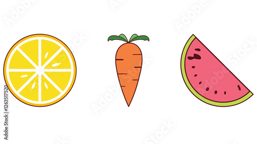Food set icons with healthy and unhealthy items vector illustration