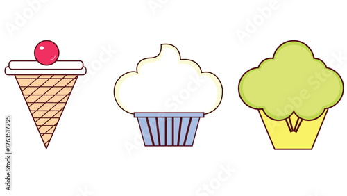 Food set icons with healthy and unhealthy items vector illustration