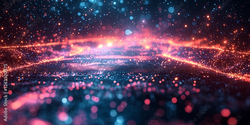 Fototapeta premium Sci-Fi Inspired Glowing Grid with Subtle Texture 