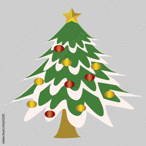 Christmas tree x mas tree cartoon vector illustration.eps