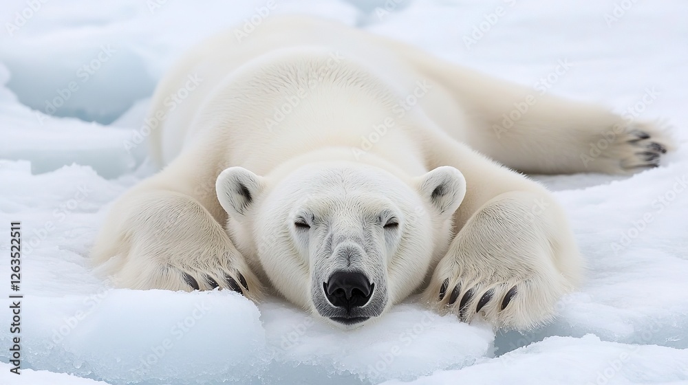 Polar bear resting on melting ice caps arctic region wildlife photo cold environment close-up perspective Polar bear resting on melting ice caps arctic region wildlife photo cold environment close-up perspective