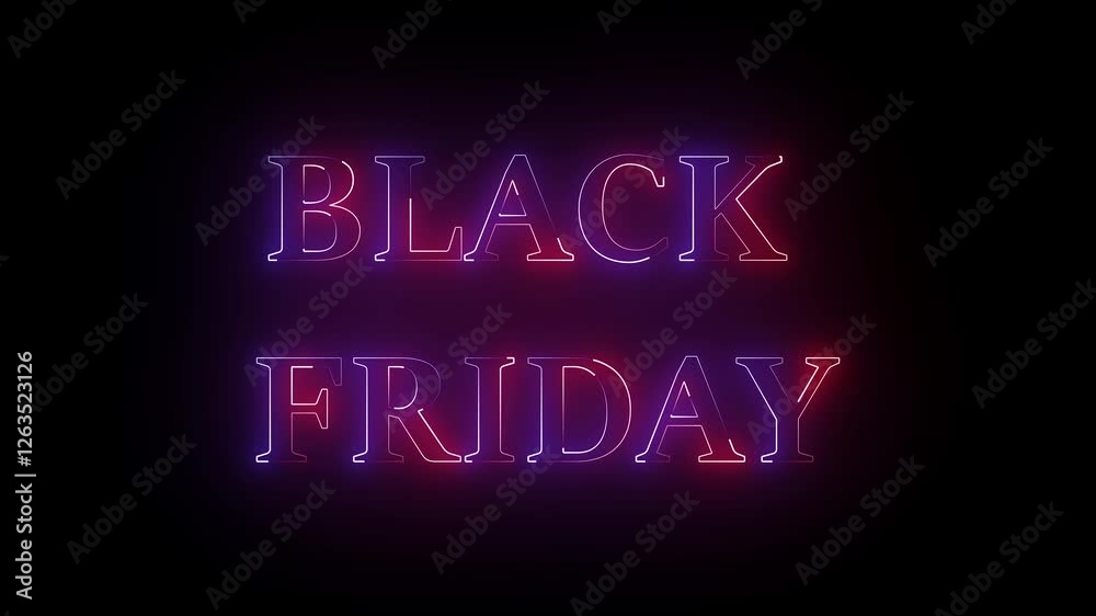 black Friday Glowing neon text animation. Animated neon black Friday text on Black background , black Friday Glowing neon text animation. Animated neon black Friday text on Black background ,