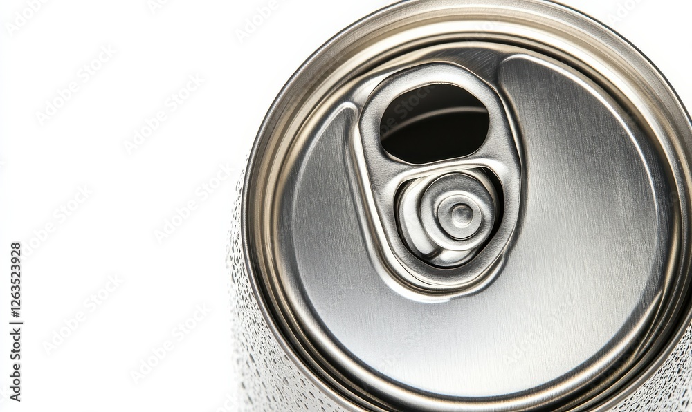 A white background featuring a blank aluminum can, suitable for beverage packaging design. A white background featuring a blank aluminum can, suitable for beverage packaging design.