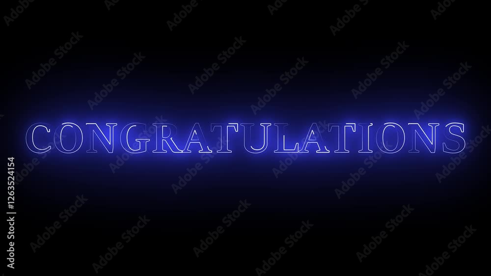 Congratulation Glowing neon text animation. Animated neon Congratulation text on Black background , Congratulation Glowing neon text animation. Animated neon Congratulation text on Black background ,