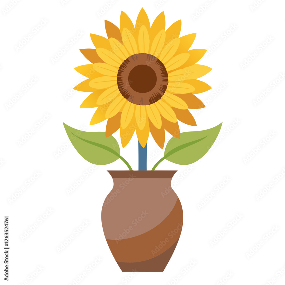 Obraz premium sunflower in a vase vector