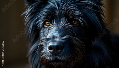 Strobel dog with a keen expression, highlighting its well defined features and fur texture photo