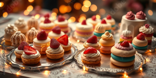 Wallpaper Mural Glass display case with cakes in a confectionery store Torontodigital.ca