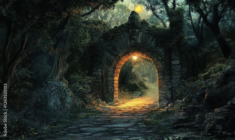 Obraz premium Light Trails in Tunnel