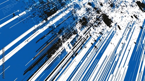 Wallpaper Mural Lines, White Diagonal Bars on Blue Background, Abstract Image, Texture, Pattern Background, Wallpaper, Cover and Screen of Smartphone, PC, Laptop, 9:16 and 16:9 Format Torontodigital.ca