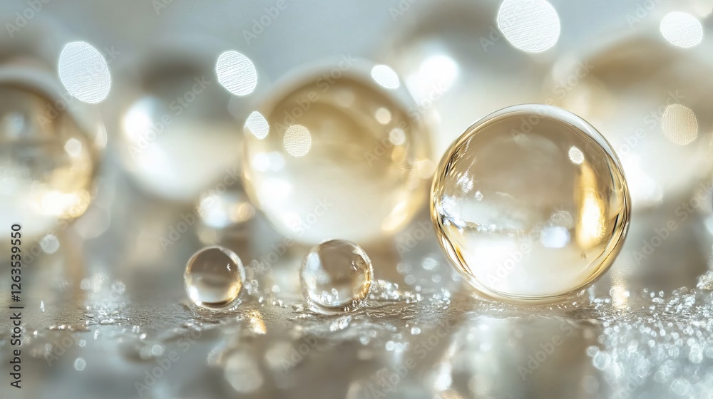 A close-up view of translucent marbles placed on a shiny surface, reflecting light and creating delicate, colorful glimmers. A close-up view of translucent marbles placed on a shiny surface, reflecting light and creating delicate, colorful glimmers.