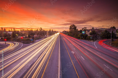101 Tail-lights at Sunset photo
