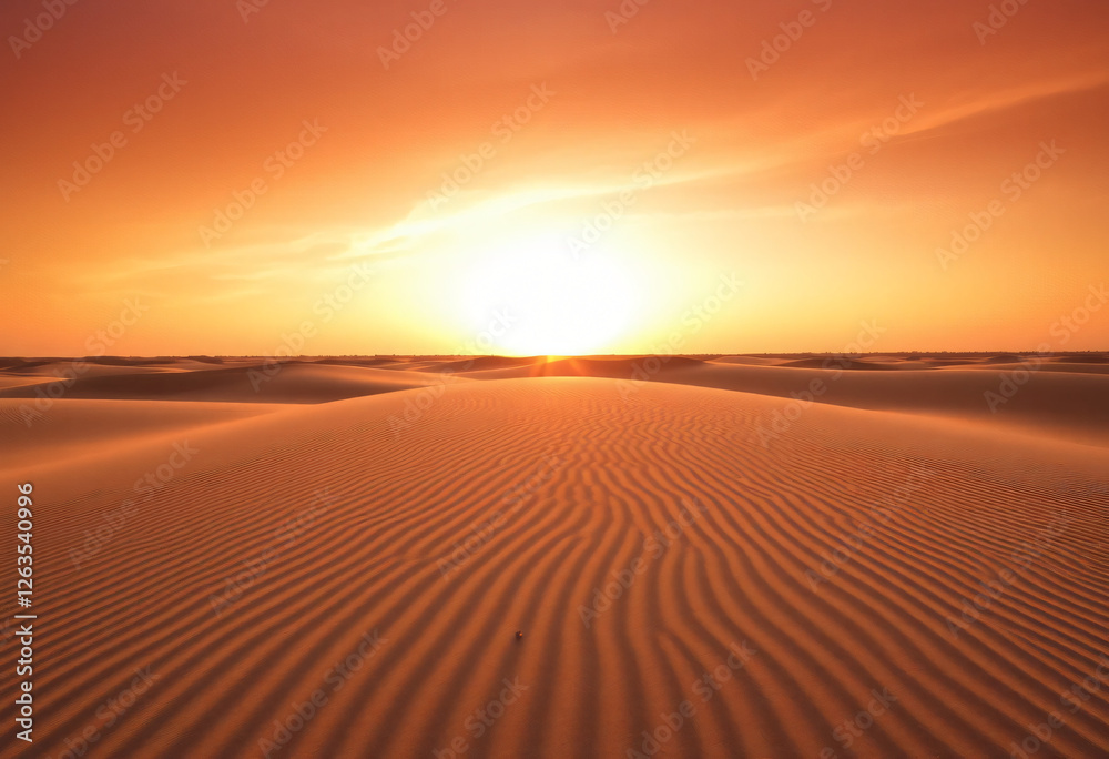 Desert with sunset Desert with sunset