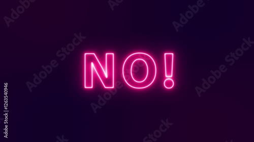 Animated glowing flickering neon inscription no. 2d Animation