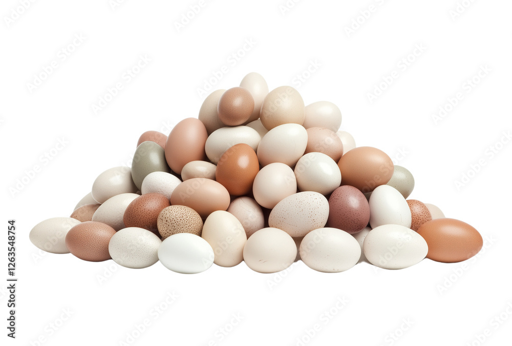 eggs on transparent background ,A variety of eggs in a pyramid shape against a transparent background eggs on transparent background ,A variety of eggs in a pyramid shape against a transparent background