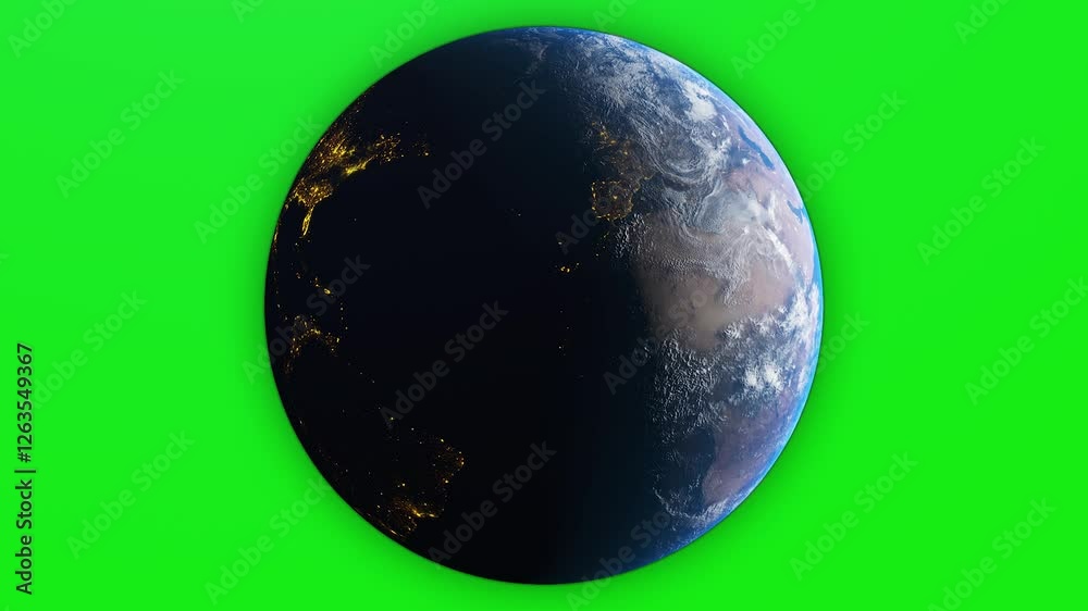Earth Rotation green screen video, 3D earth rotation green screen, green screen overlay.