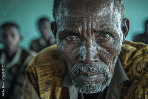 Ethiopian teacher in his class, Generative AI photo